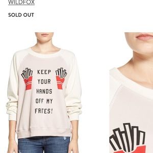 Wildfox keep hands‎ off my frites sweatshirt NWT